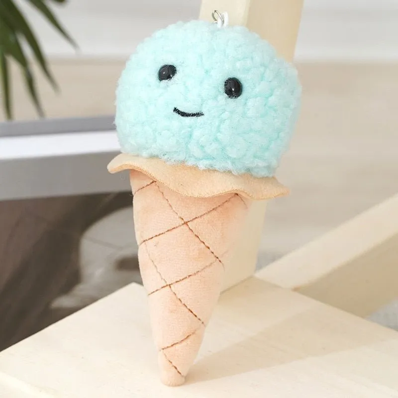 Ice Cream Plush Keychain Backpack Pendant