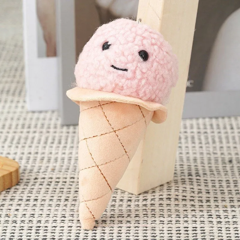 Ice Cream Plush Keychain Backpack Pendant