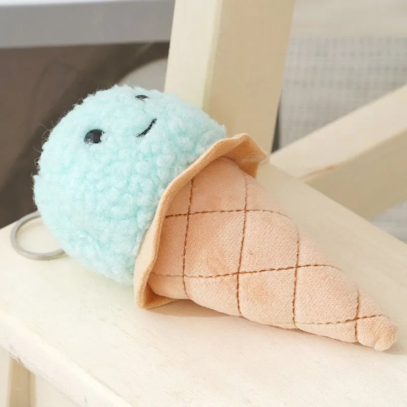 Ice Cream Plush Keychain Backpack Pendant