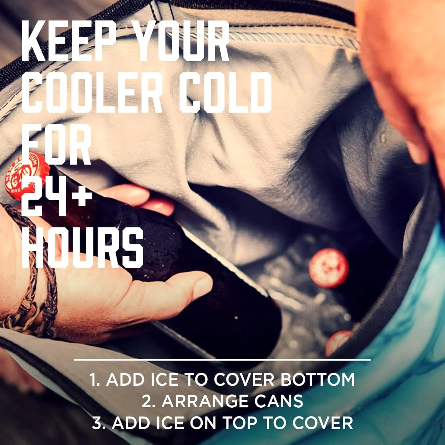 ICEMULE Classic Collapsible Sling Strap Cooler Hands Free, 100% Waterproof, Floats, 24  Hours Cooling, Soft Sided Cooler for the Beach, Concerts, Traveling, RV-ing, Hiking, Kayaking, Camping & Fishing