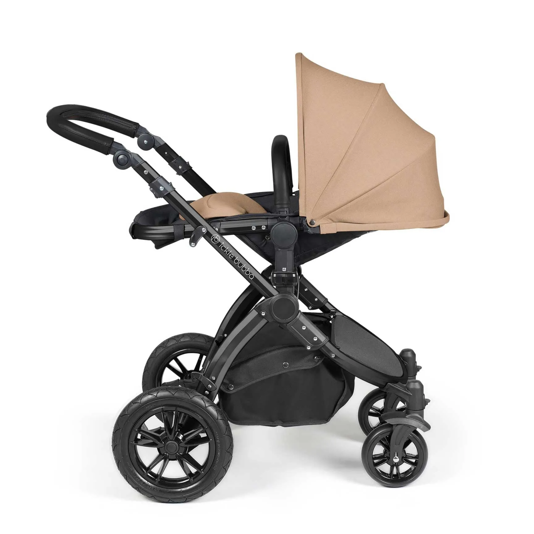 Ickle Bubba Stomp Luxe 2 in 1 Premium Pram - Black/Desert/Black