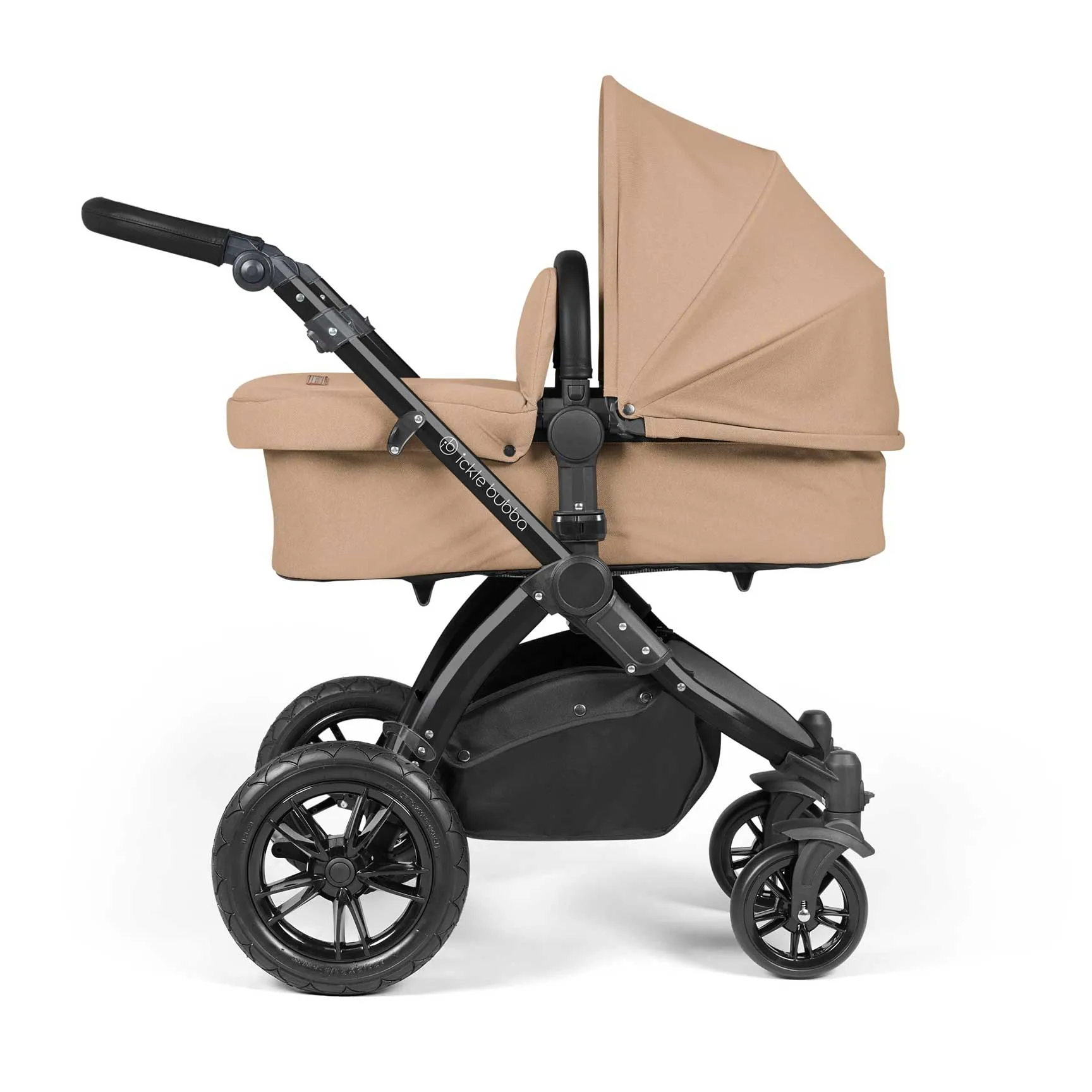 Ickle Bubba Stomp Luxe 2 in 1 Premium Pram - Black/Desert/Black