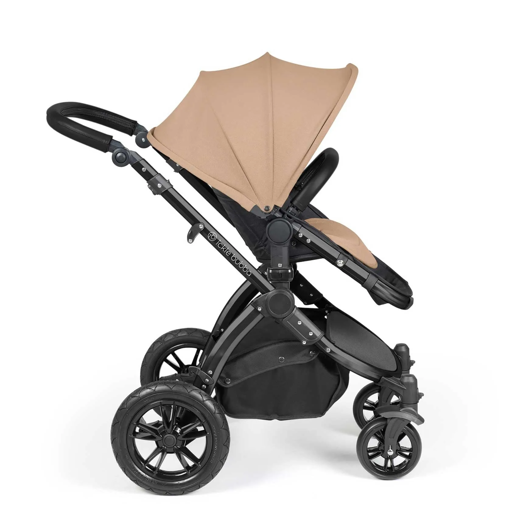 Ickle Bubba Stomp Luxe 2 in 1 Premium Pram - Black/Desert/Black