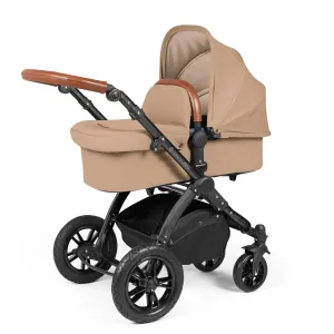 Ickle Bubba Stomp Luxe 2 in 1 Premium Pram - Black/Desert/Tan