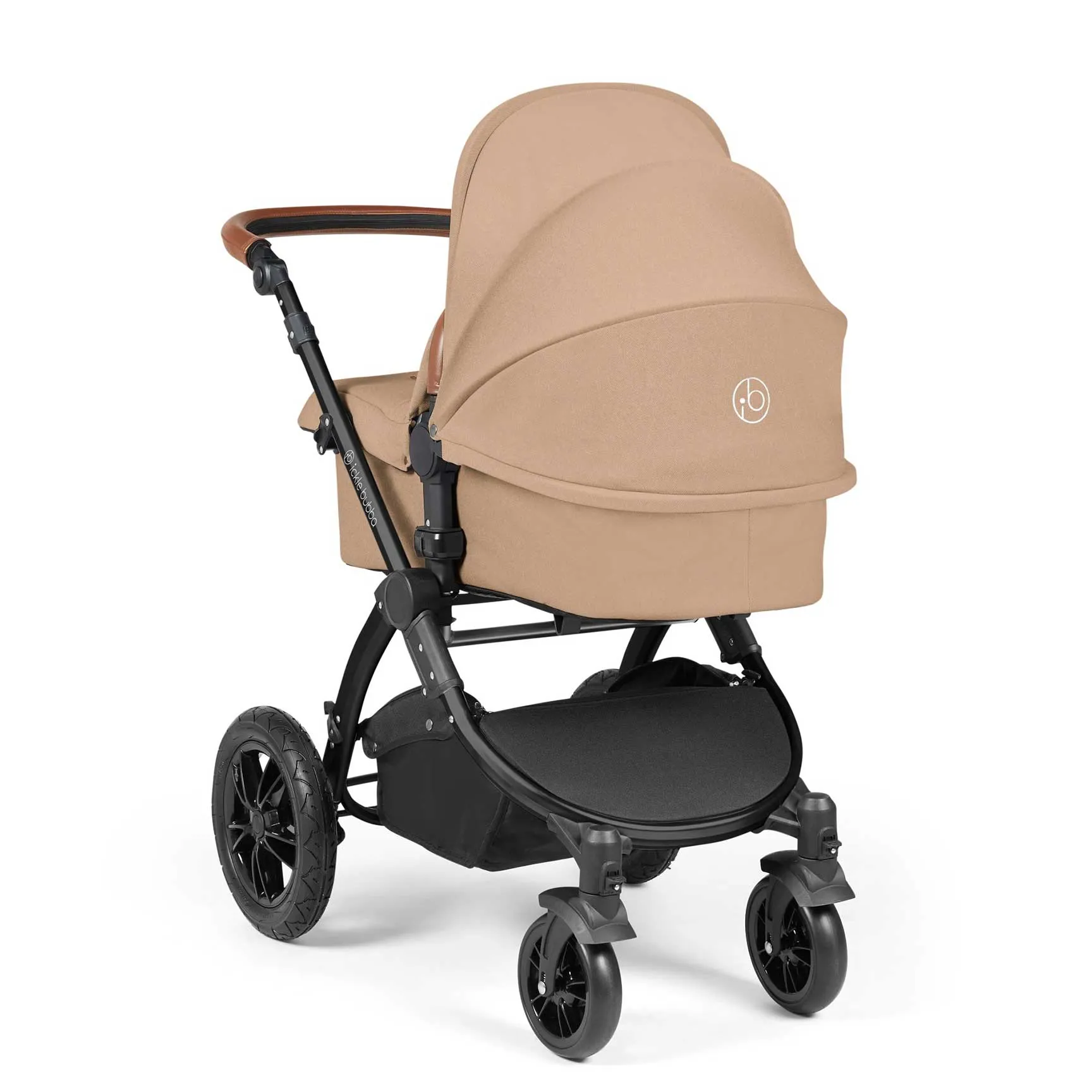 Ickle Bubba Stomp Luxe 2 in 1 Premium Pram - Black/Desert/Tan