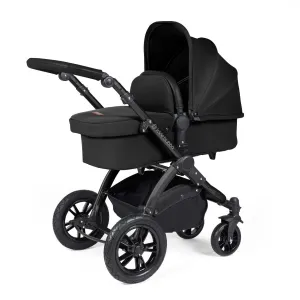 Ickle Bubba Stomp Luxe 2 in 1 Premium Pram - Black/Midnight/Black
