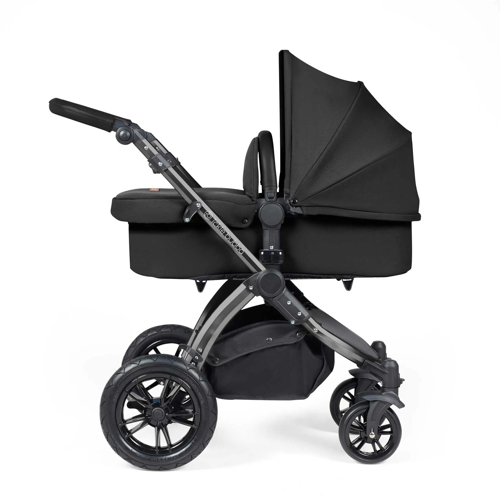 Ickle Bubba Stomp Luxe 2 in 1 Premium Pram - Black/Midnight/Black