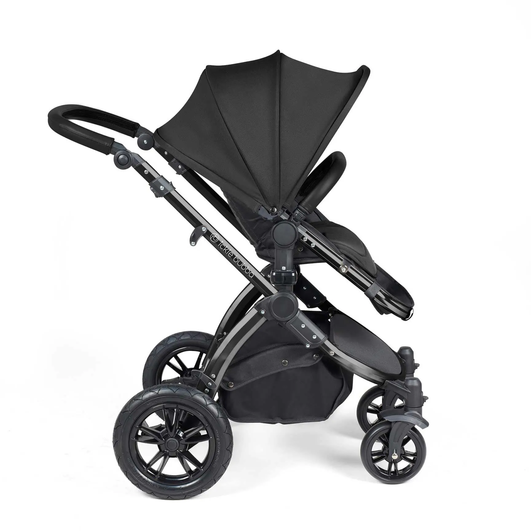 Ickle Bubba Stomp Luxe 2 in 1 Premium Pram - Black/Midnight/Black