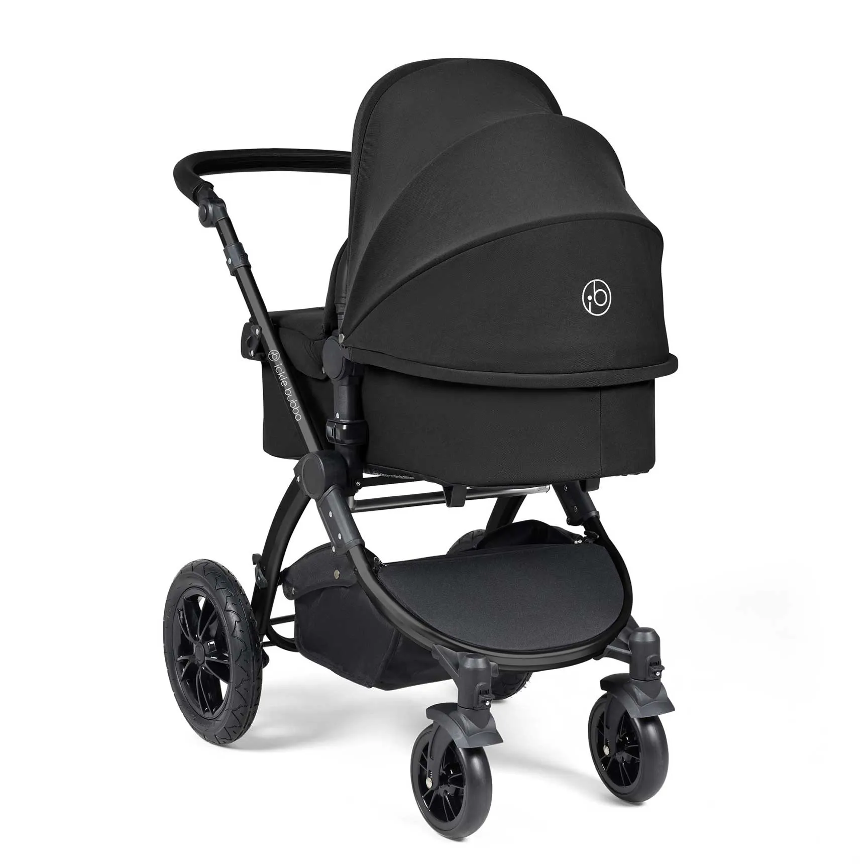 Ickle Bubba Stomp Luxe 2 in 1 Premium Pram - Black/Midnight/Black