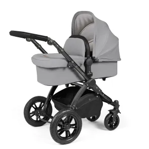 Ickle Bubba Stomp Luxe 2 in 1 Premium Pram - Black/Pearl Grey/Black