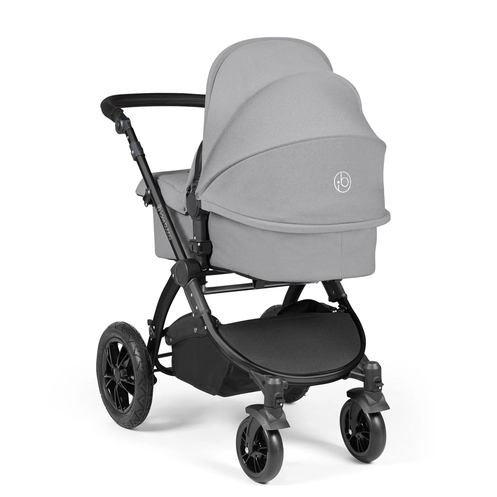 Ickle Bubba Stomp Luxe 2 in 1 Premium Pram - Black/Pearl Grey/Black