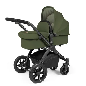 Ickle Bubba Stomp Luxe 2 in 1 Premium Pram - Black/Woodland/Black