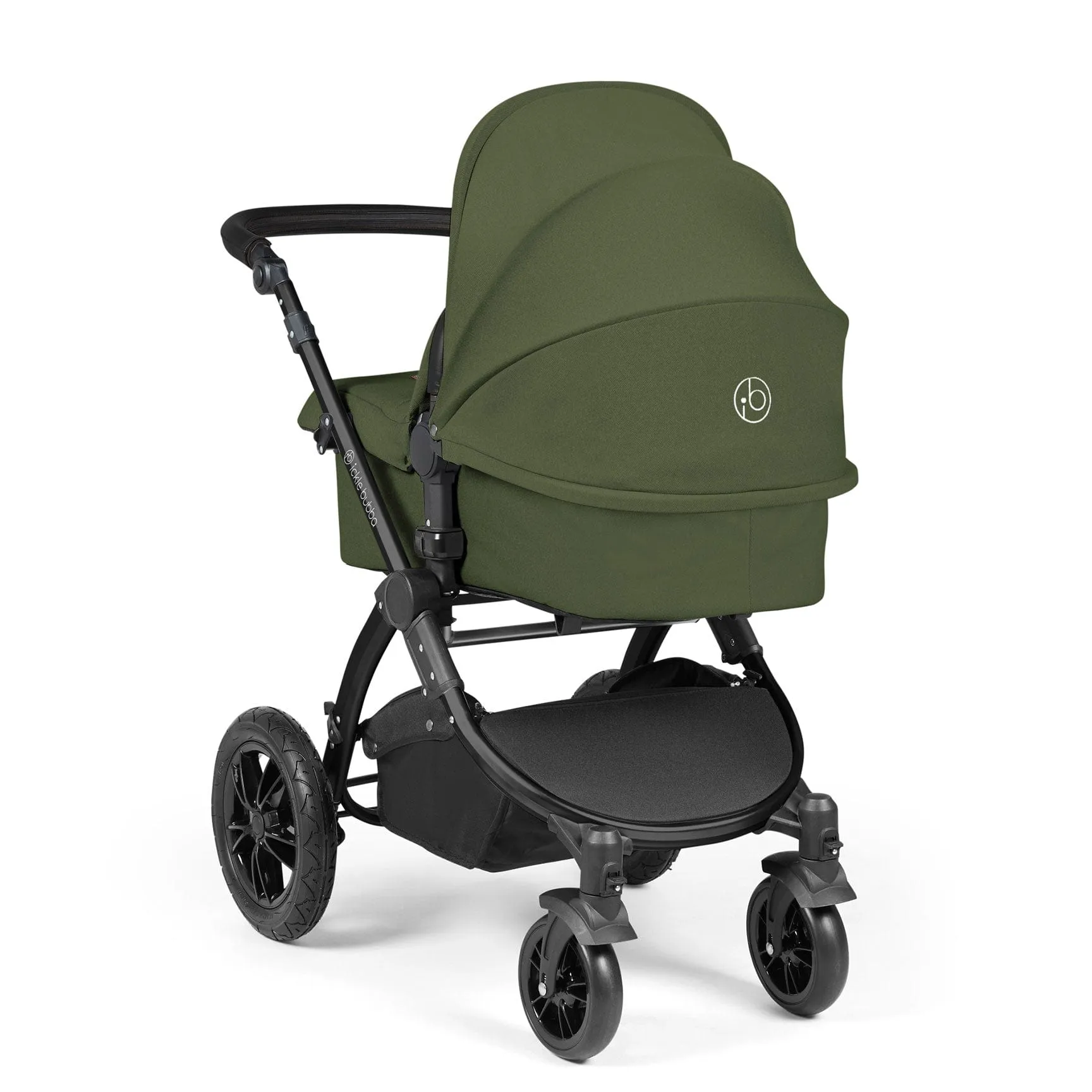 Ickle Bubba Stomp Luxe 2 in 1 Premium Pram - Black/Woodland/Black