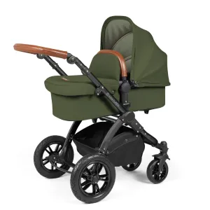 Ickle Bubba Stomp Luxe 2 in 1 Premium Pram - Black/Woodland/Tan