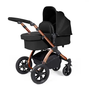 Ickle Bubba Stomp Luxe 2 in 1 Premium Pram - Bronze/Midnight/Black