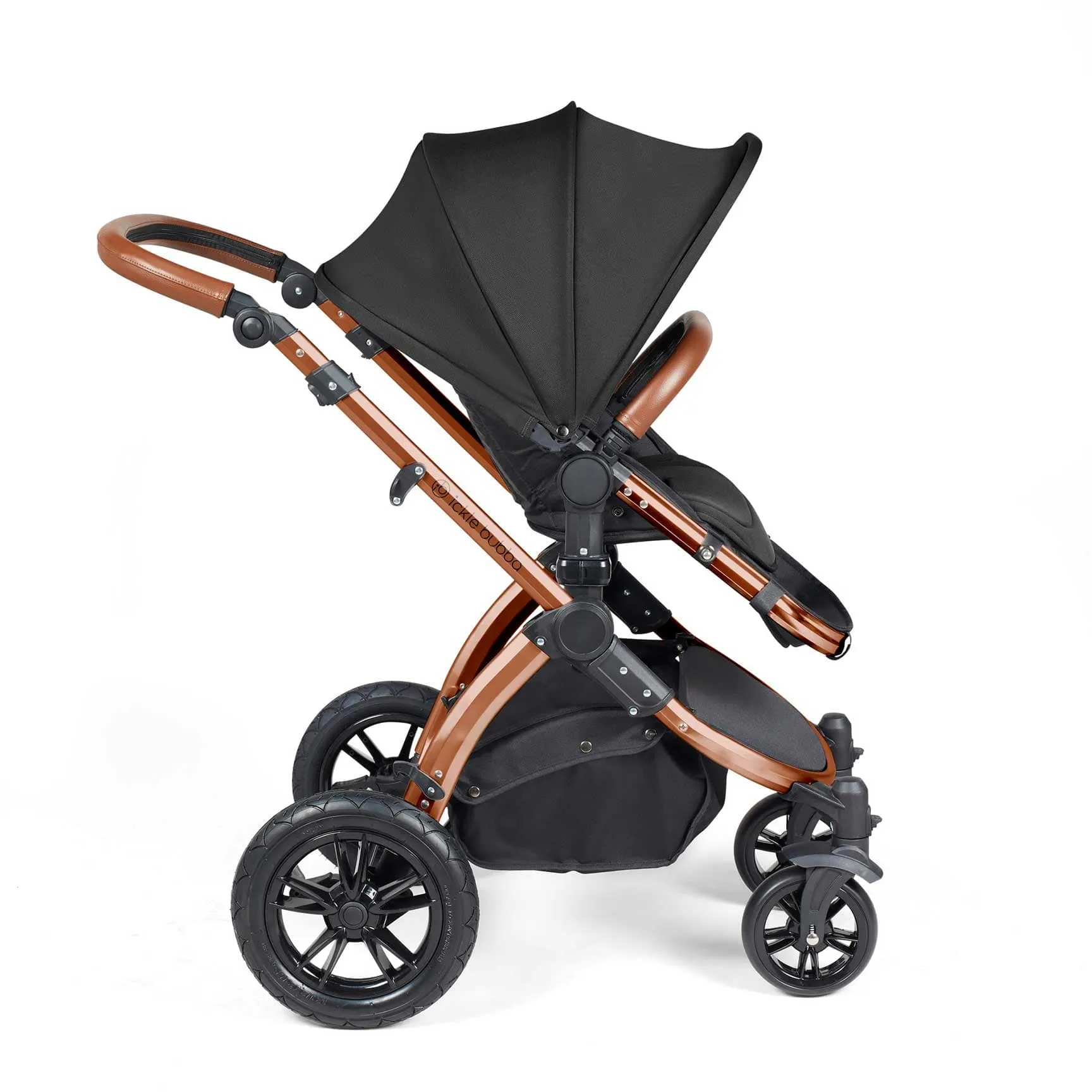Ickle Bubba Stomp Luxe 2 in 1 Premium Pram - Bronze/Midnight/Tan