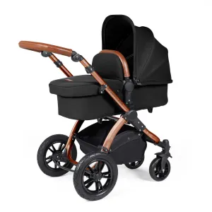 Ickle Bubba Stomp Luxe 2 in 1 Premium Pram - Bronze/Midnight/Tan
