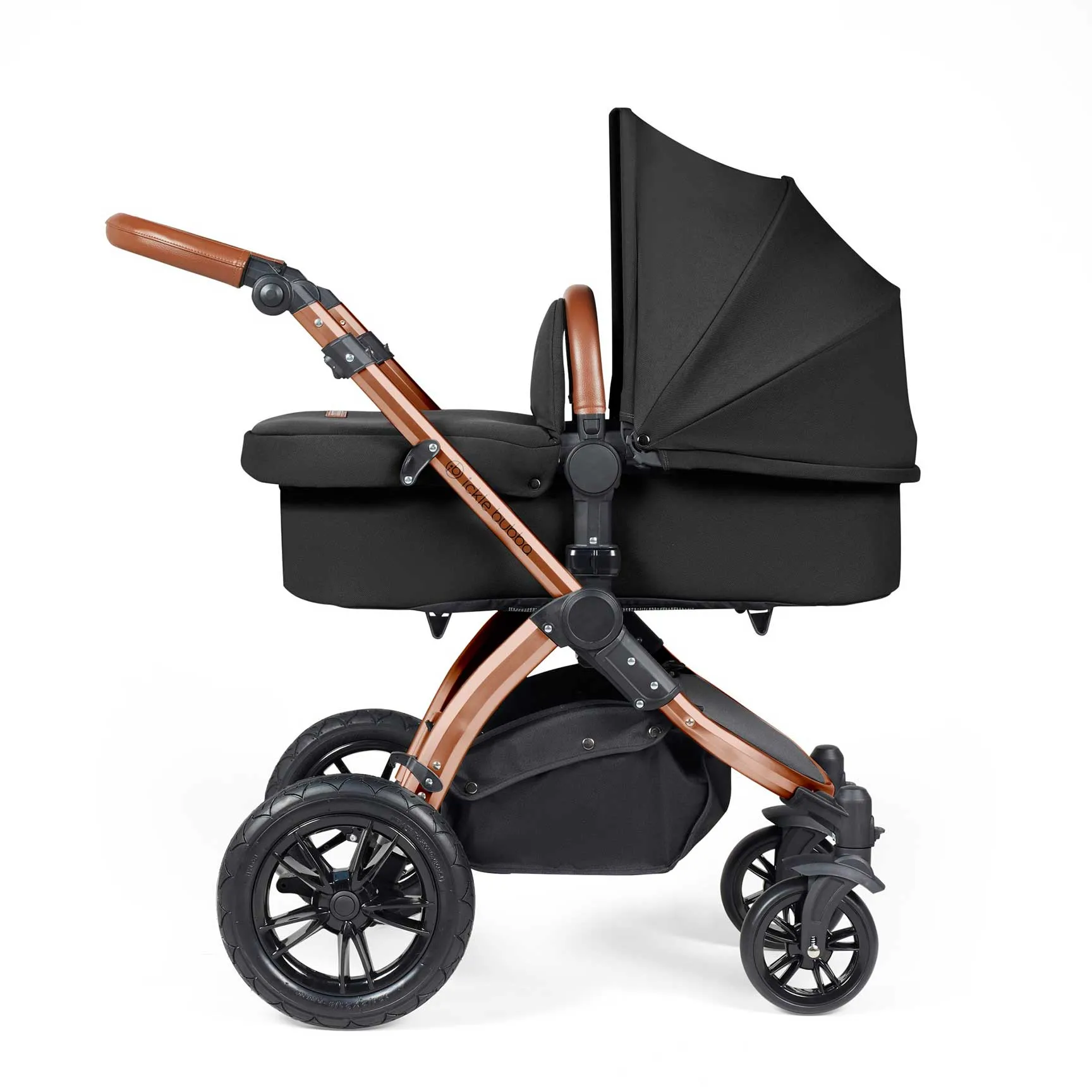 Ickle Bubba Stomp Luxe 2 in 1 Premium Pram - Bronze/Midnight/Tan