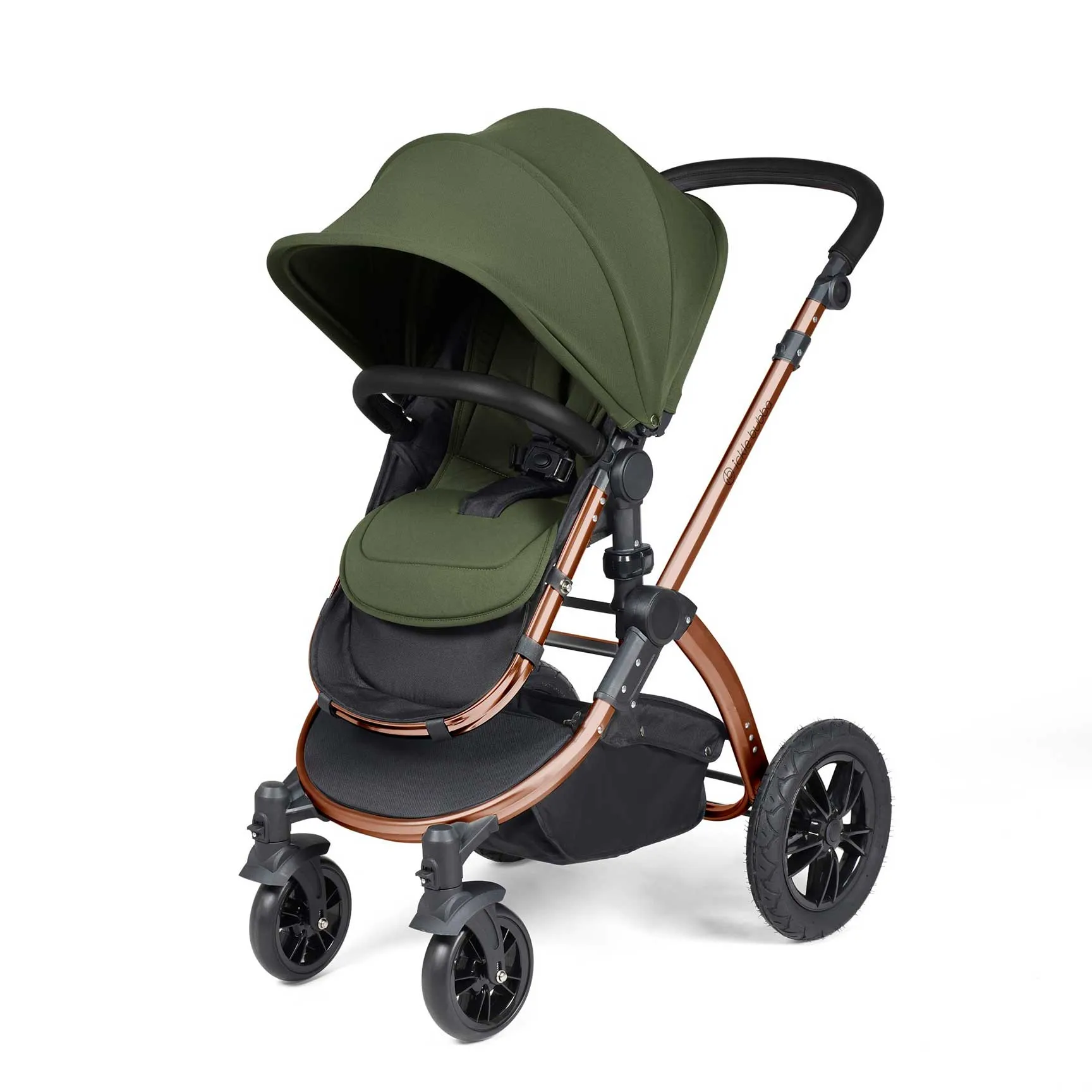 Ickle Bubba Stomp Luxe 2 in 1 Premium Pram - Bronze/Woodland/Black