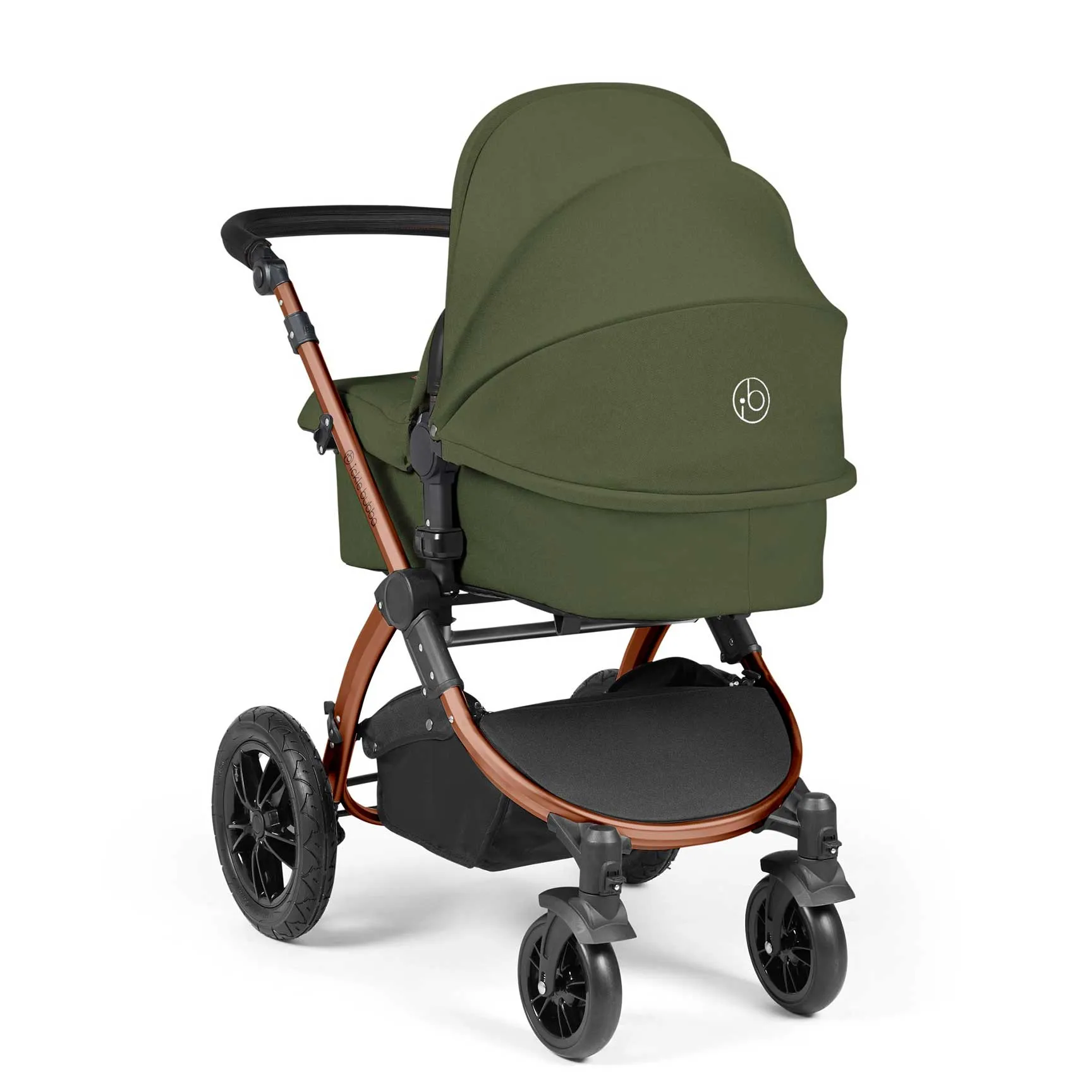 Ickle Bubba Stomp Luxe 2 in 1 Premium Pram - Bronze/Woodland/Black