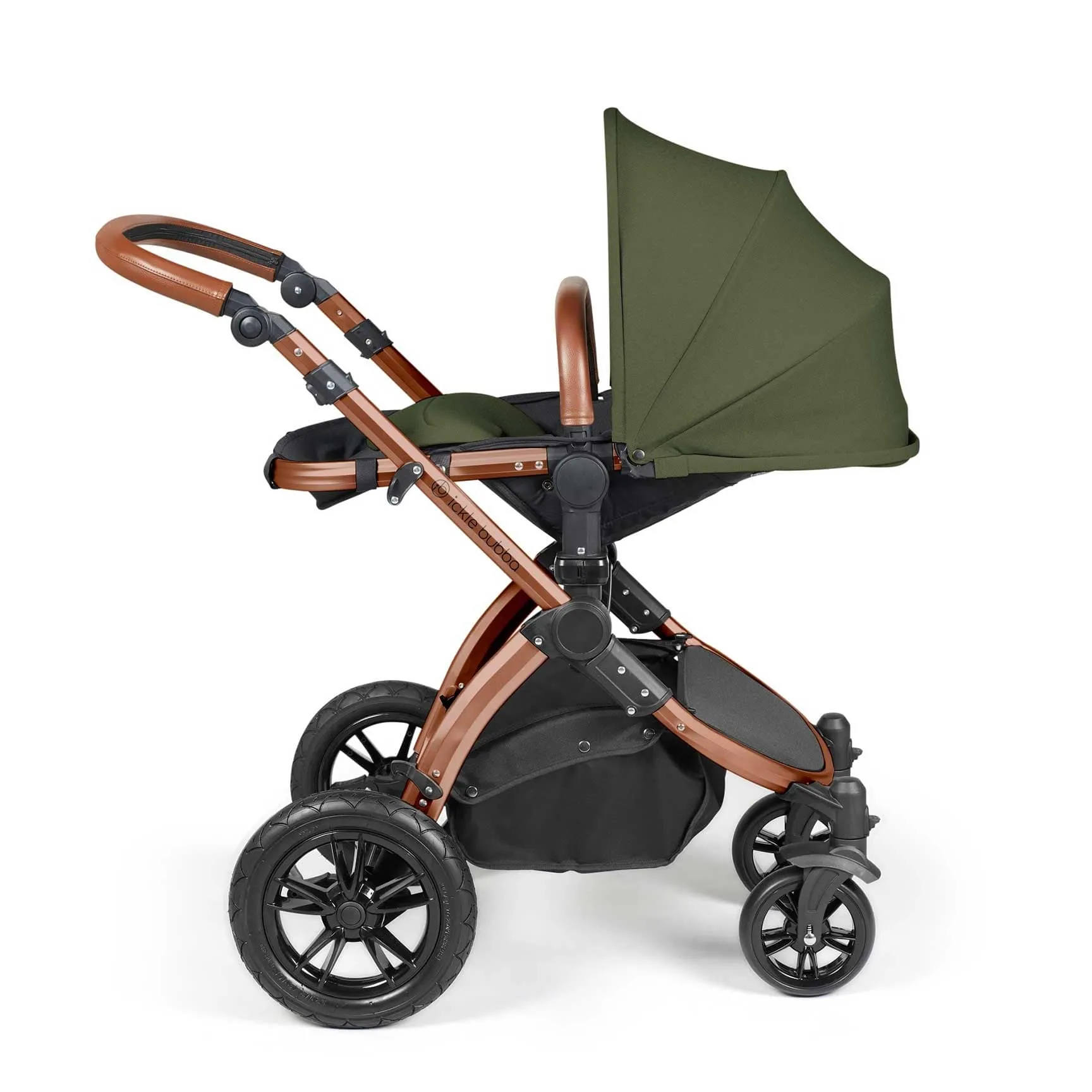 Ickle Bubba Stomp Luxe 2 in 1 Premium Pram - Bronze/Woodland/Tan