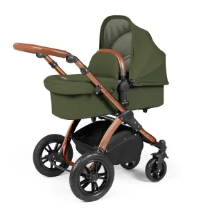 Ickle Bubba Stomp Luxe 2 in 1 Premium Pram - Bronze/Woodland/Tan