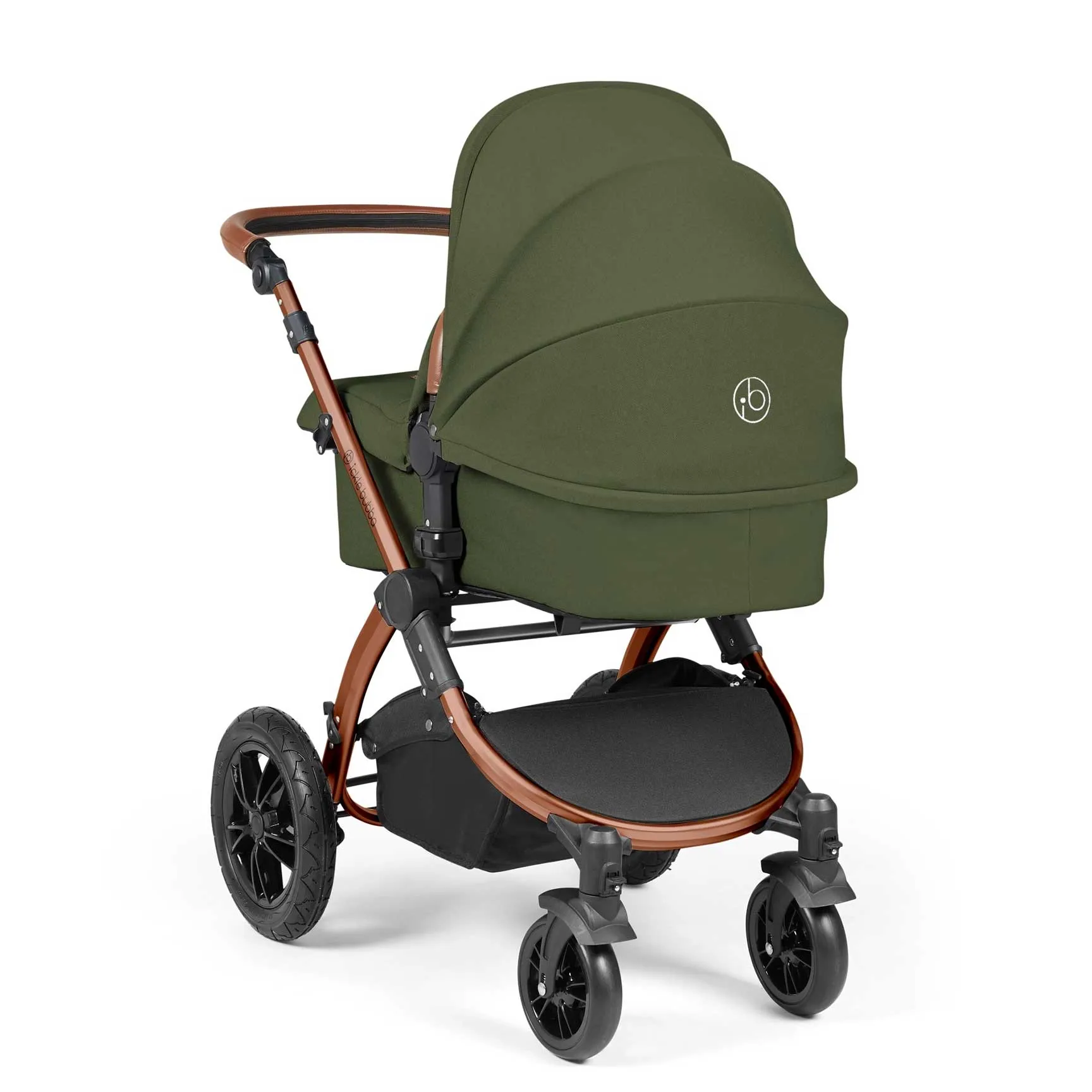 Ickle Bubba Stomp Luxe 2 in 1 Premium Pram - Bronze/Woodland/Tan