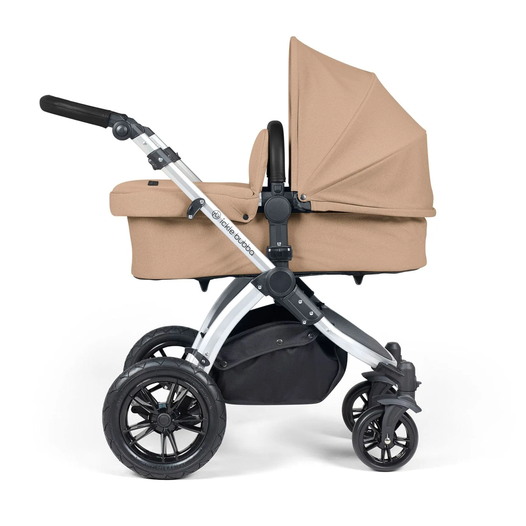 Ickle Bubba Stomp Luxe 2 in 1 Premium Pram - Silver/Desert/Black