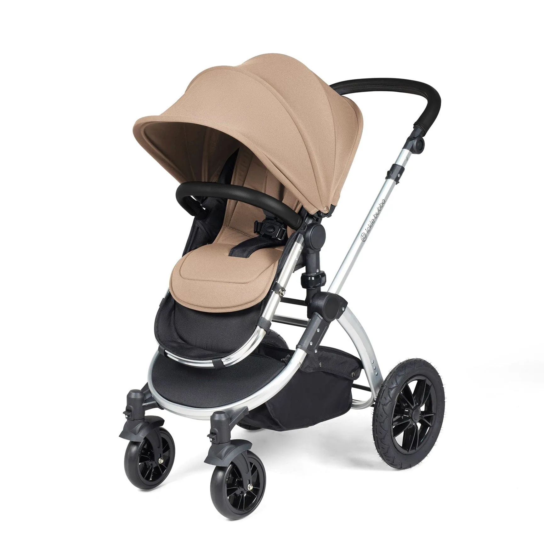 Ickle Bubba Stomp Luxe 2 in 1 Premium Pram - Silver/Desert/Black
