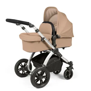 Ickle Bubba Stomp Luxe 2 in 1 Premium Pram - Silver/Desert/Black