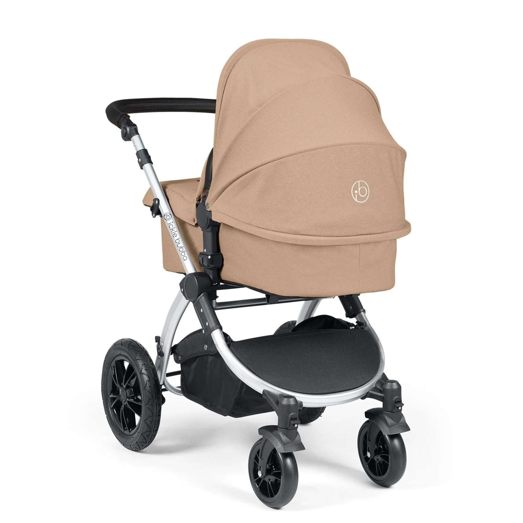 Ickle Bubba Stomp Luxe 2 in 1 Premium Pram - Silver/Desert/Black
