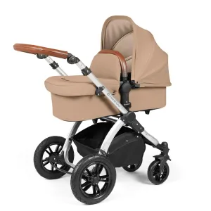 Ickle Bubba Stomp Luxe 2 in 1 Premium Pram - Silver/Desert/Tan