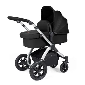 Ickle Bubba Stomp Luxe 2 in 1 Premium Pram - Silver/Midnight/Black
