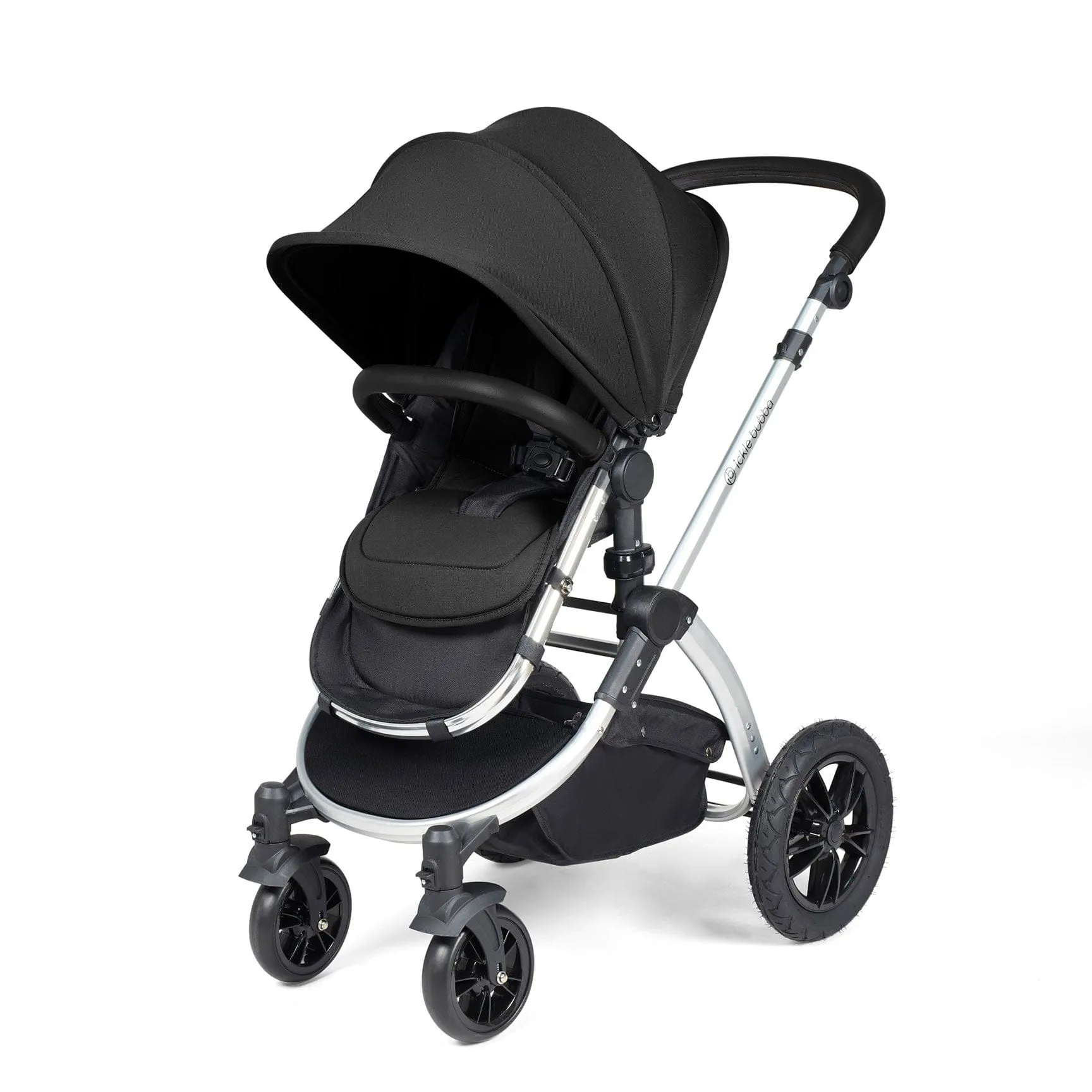 Ickle Bubba Stomp Luxe 2 in 1 Premium Pram - Silver/Midnight/Black