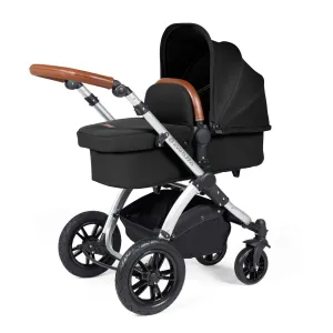 Ickle Bubba Stomp Luxe 2 in 1 Premium Pram - Silver/Midnight/Tan