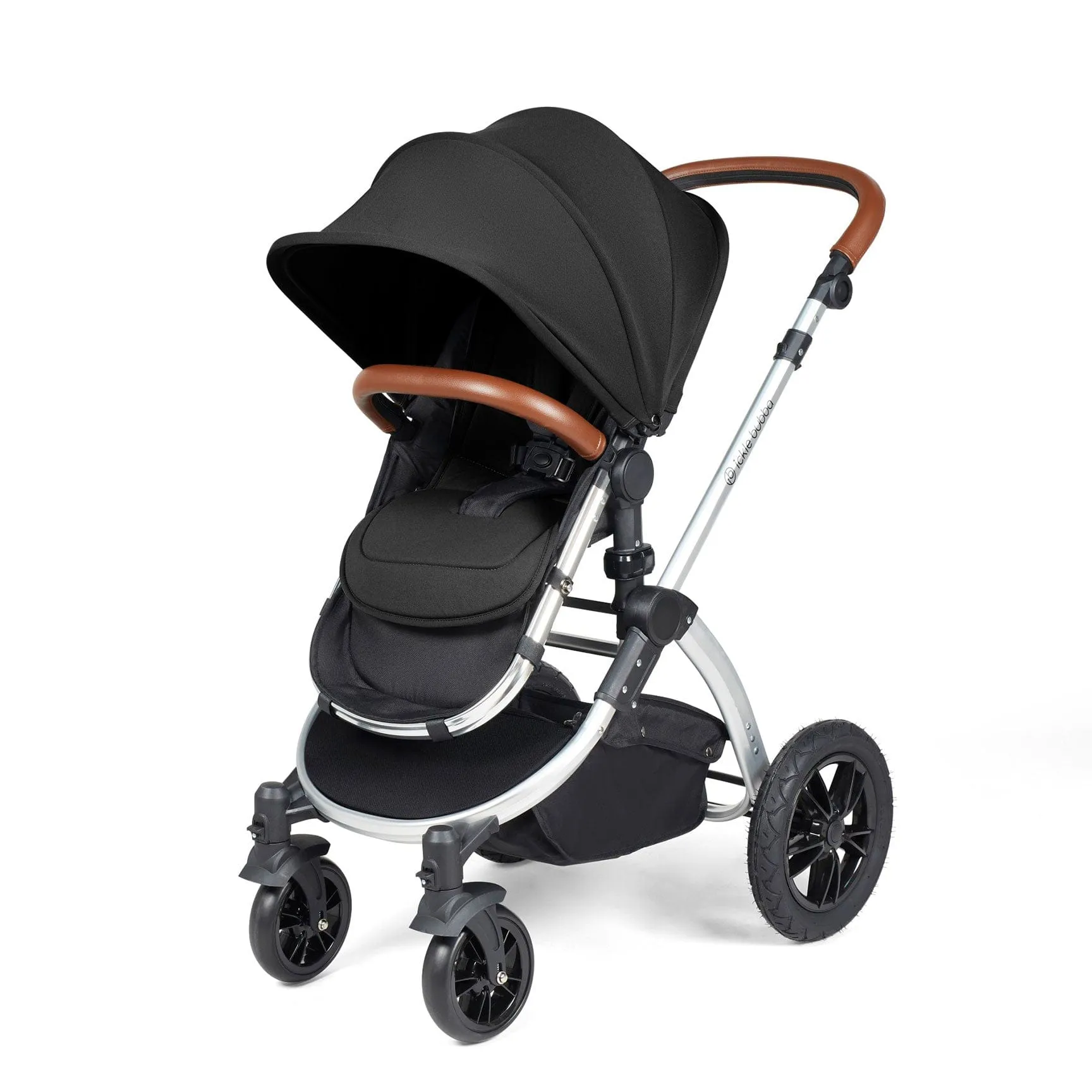 Ickle Bubba Stomp Luxe 2 in 1 Premium Pram - Silver/Midnight/Tan