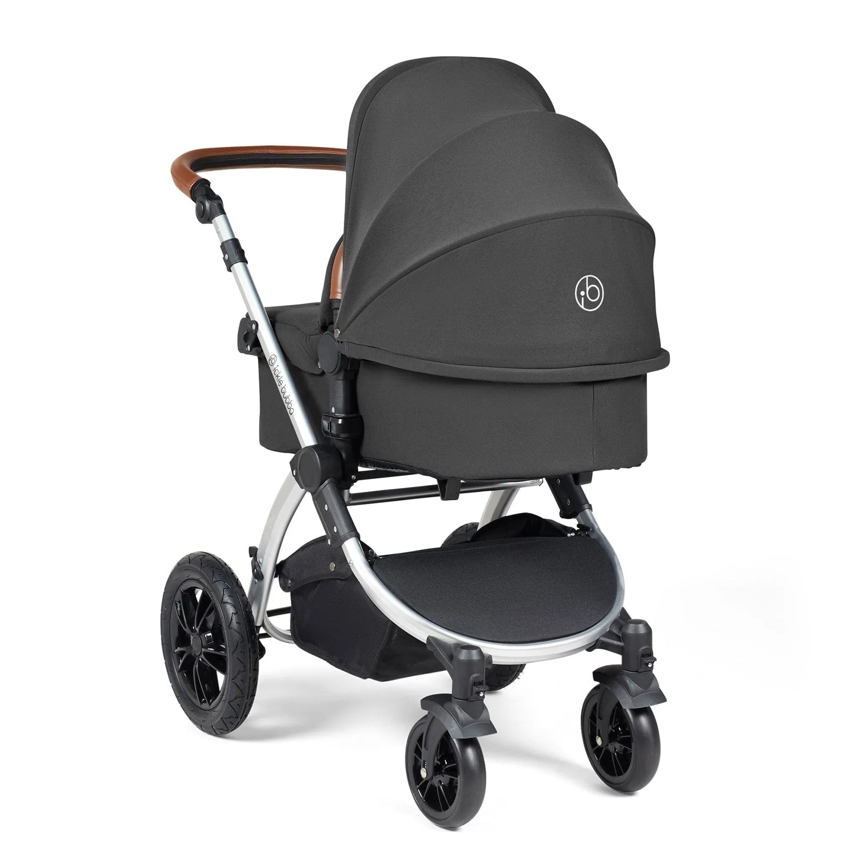 Ickle Bubba Stomp Luxe 2-in-1 Premium Pushchair in Silver/Charcoal Grey/Tan