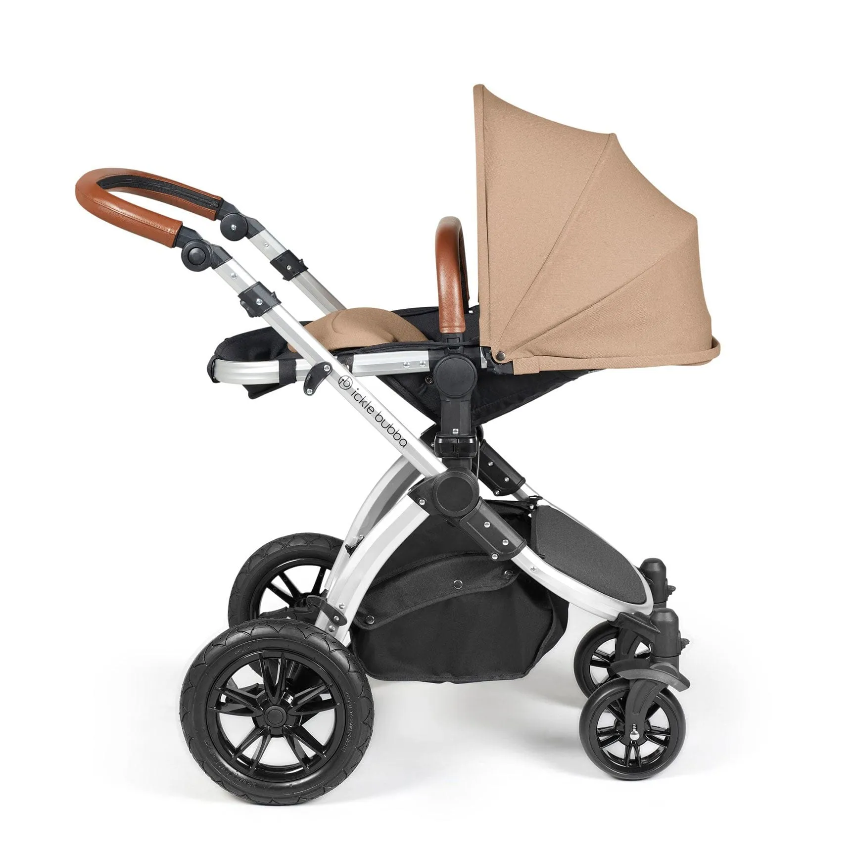 Ickle Bubba Stomp Luxe 2-in-1 Premium Pushchair in Silver/Desert/Tan