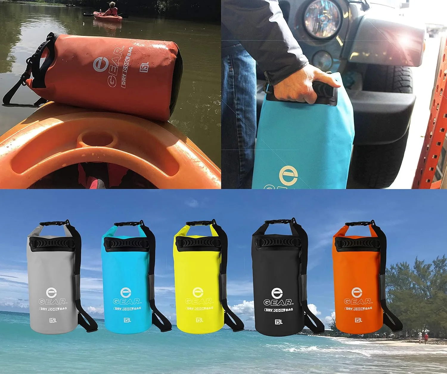 Insulated Dry Bag Floating Cooler – 10L / 15L / 25L Roll Top, Leak Proof, Waterproof, Collapsible, with Padded Shoulder Strap - Perfect for Kayaking Fishing Beach