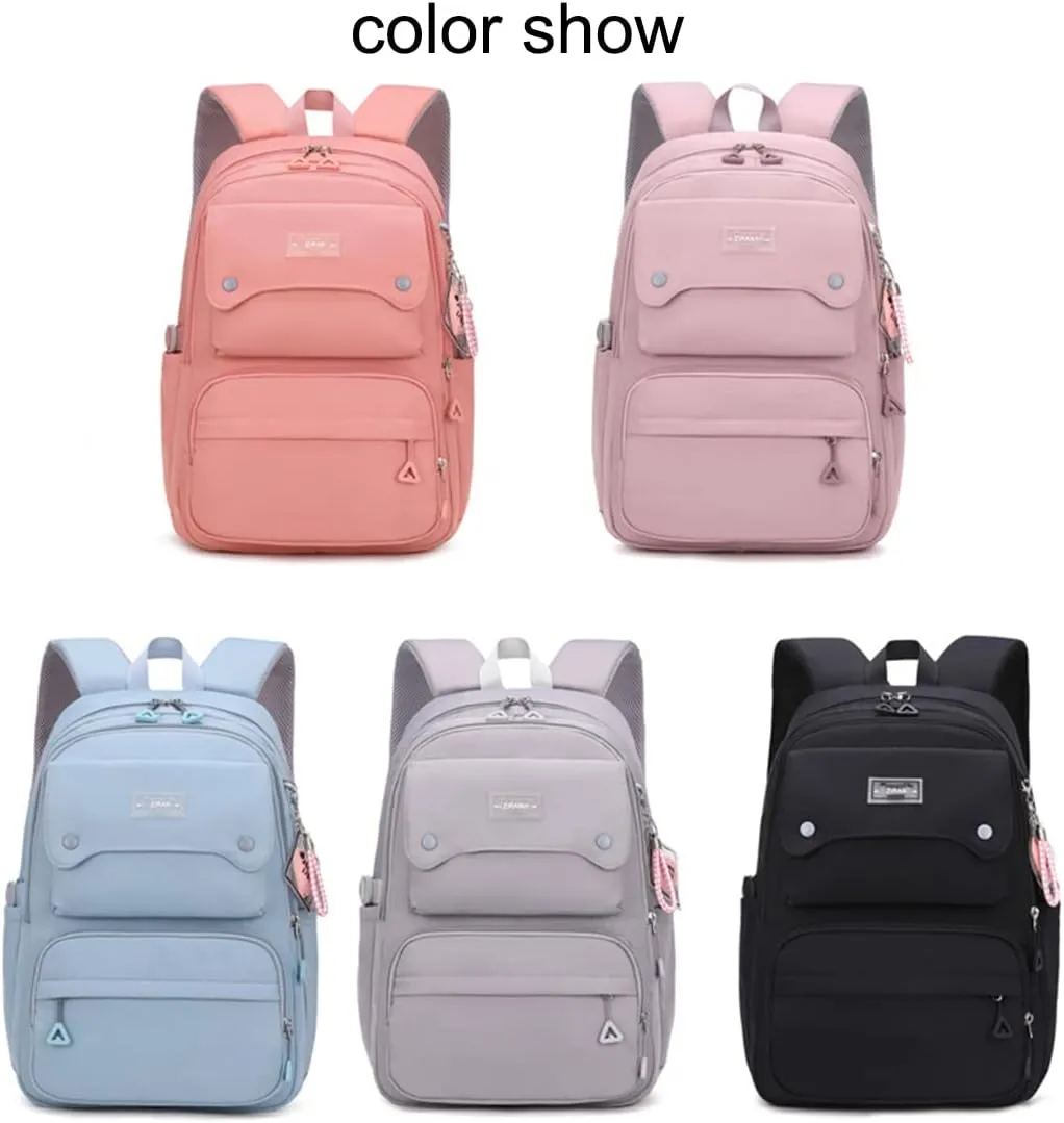 JiaYou Teen Girls Casual Backpack High Middle School Daypack Women Daily Travel Laptop Bag (1# Pink, 26 Liters)