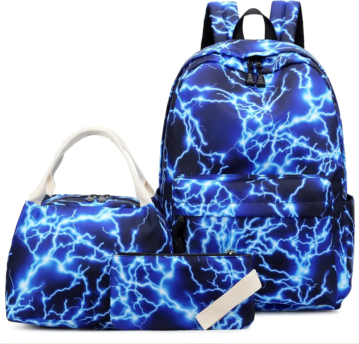 Joyfulife Starry Blue Kids Backpack for School Boys Girls Primary Backpack Lightning Bookbags Travel Laptop Backpack Daypacks