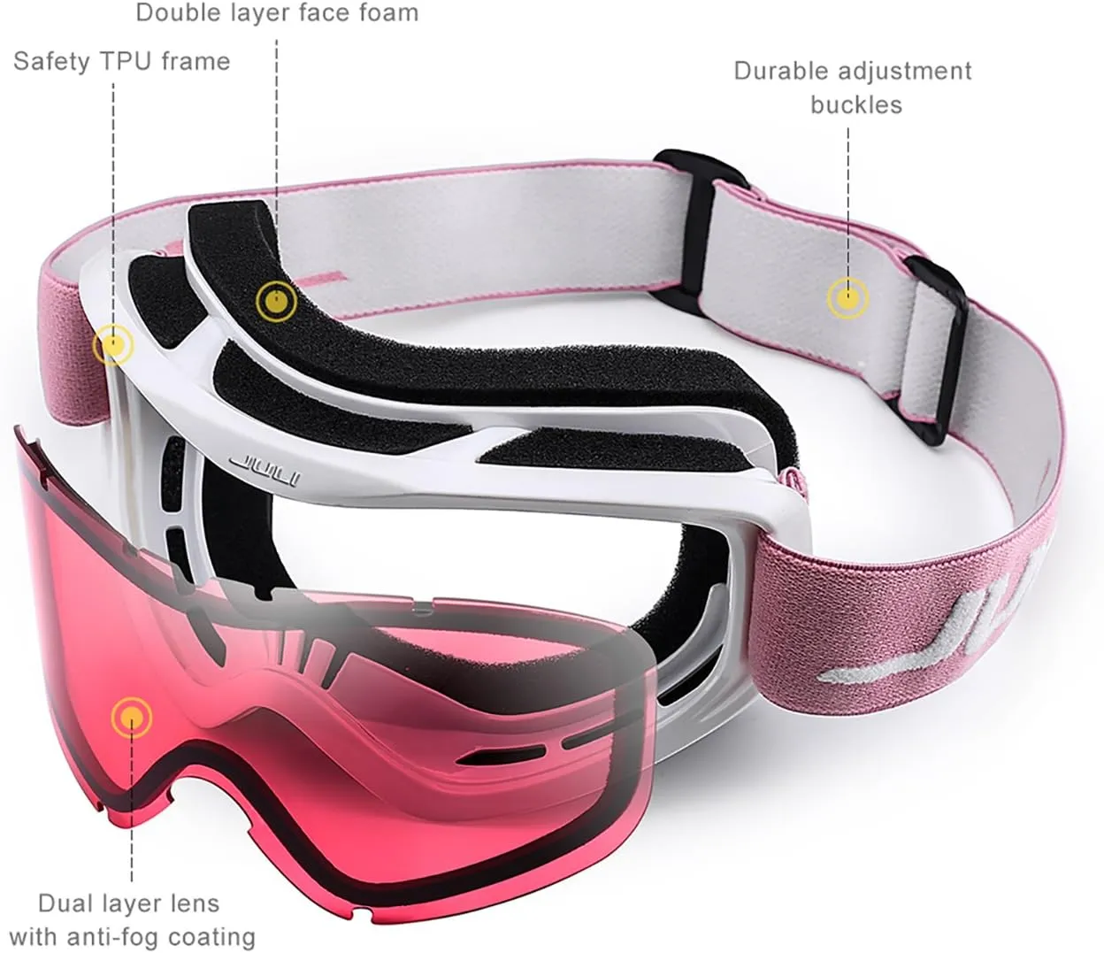 Juli Ski Goggles,Snow Snowboard Goggles Men Women Snowmobile Skiing Skating