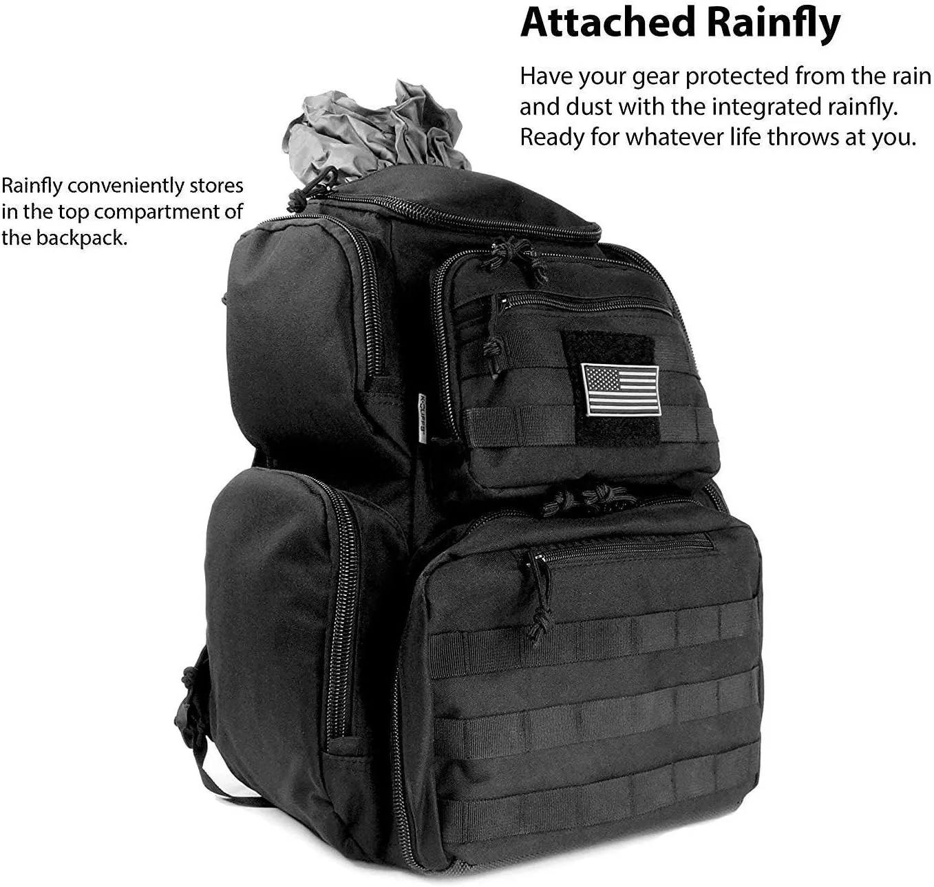 K-Cliffs Tactical Lockable Range Backpack with Free USA Patch