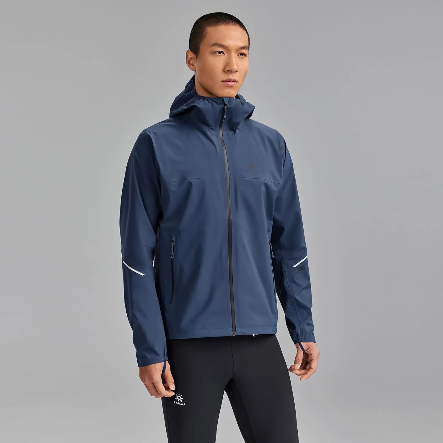 KAILAS Men's Running Jacket Lightweight Windrunner Hooded Track Jacket Packable Outdoor Windproof Rain Shell Athletic