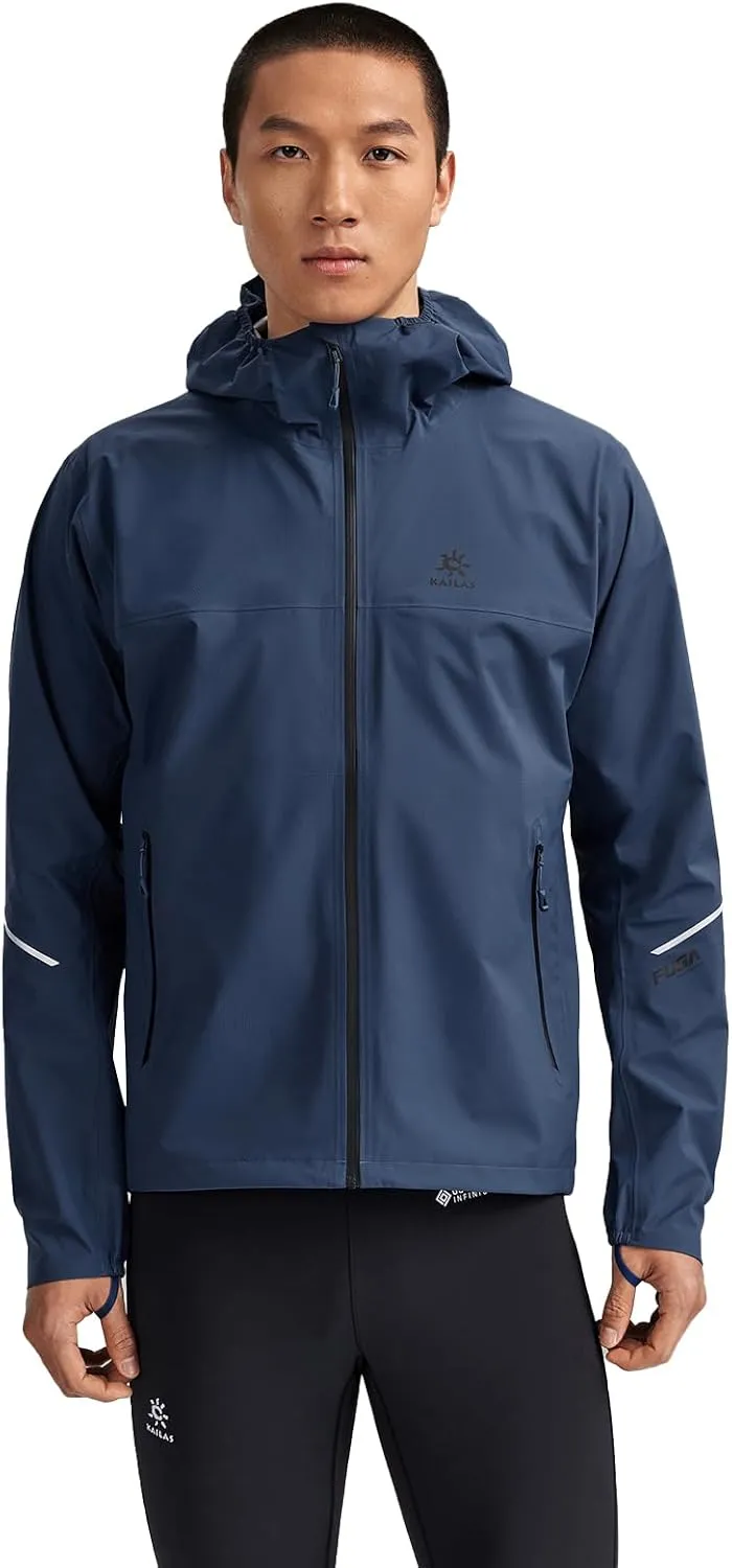 KAILAS Men's Running Jacket Lightweight Windrunner Hooded Track Jacket Packable Outdoor Windproof Rain Shell Athletic