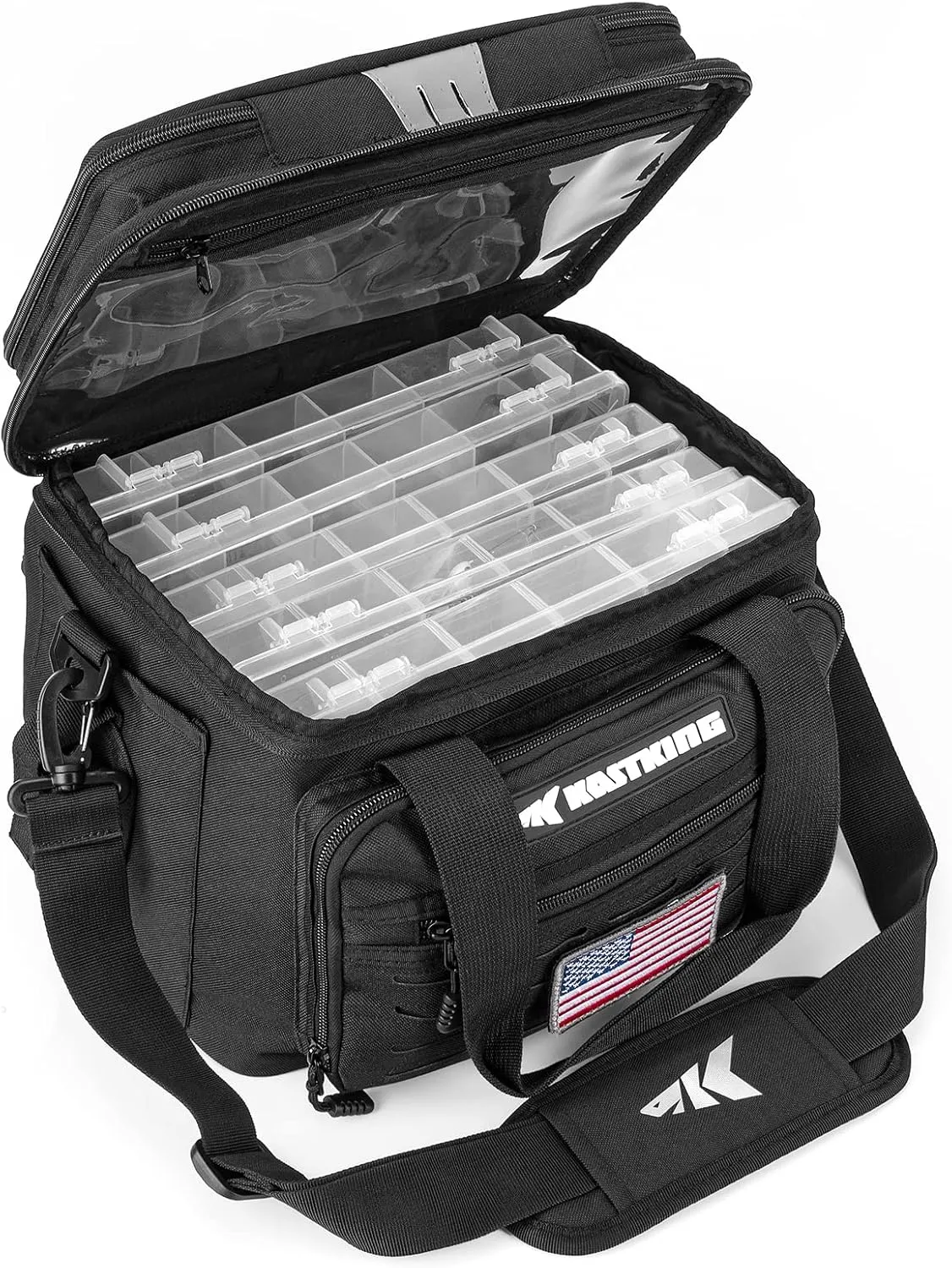 KastKing Fishing Tackle Bags - Saltwater & Freshwater Fishing Bags - Water Resistant, Padded Shoulder Strap - Gear Storage
