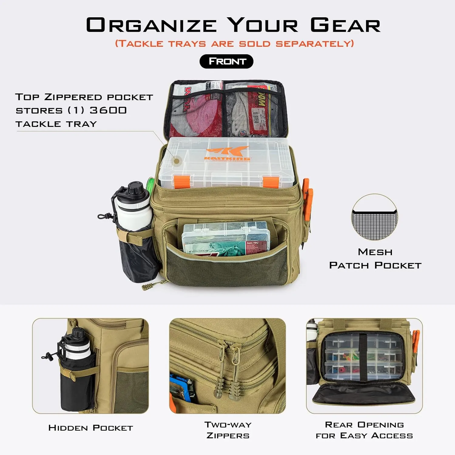 KastKing Fishing Tackle Bags - Saltwater & Freshwater Fishing Bags - Water Resistant, Padded Shoulder Strap - Gear Storage