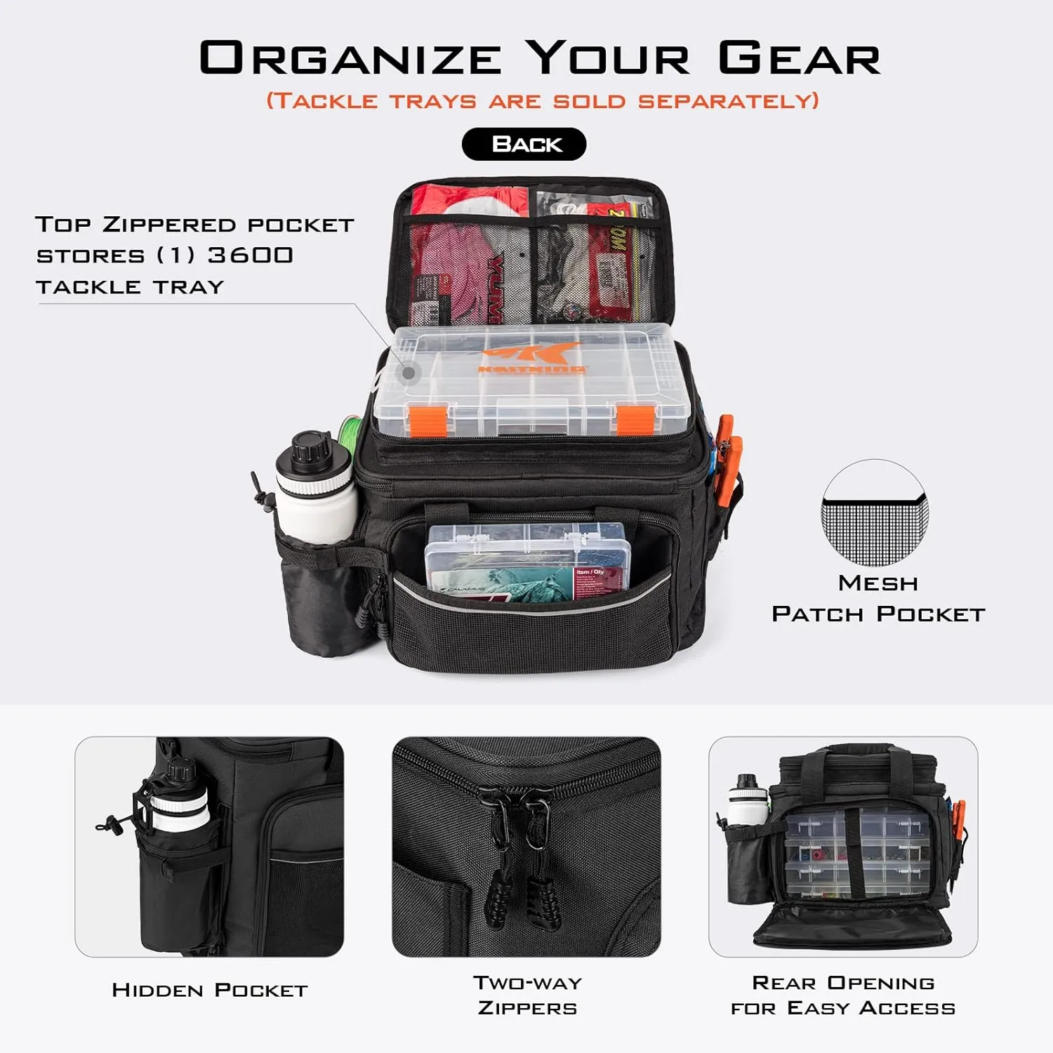 KastKing Fishing Tackle Bags - Saltwater & Freshwater Fishing Bags - Water Resistant, Padded Shoulder Strap - Gear Storage