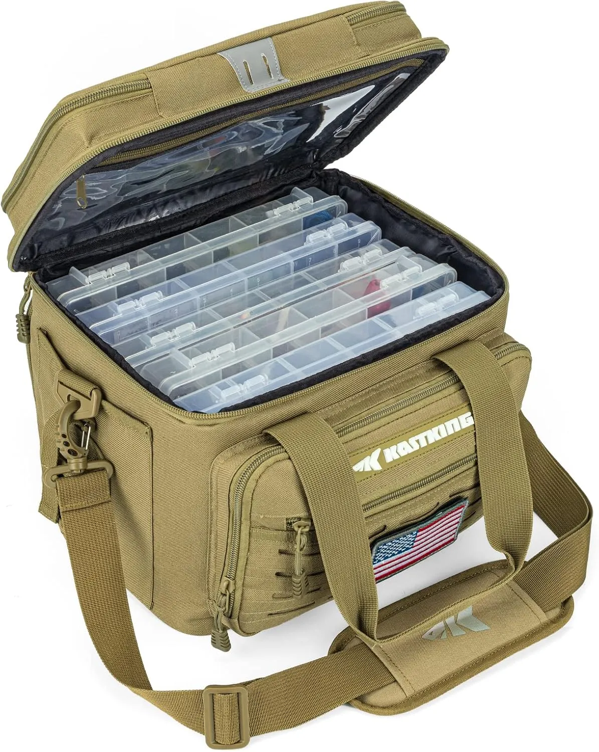 KastKing Fishing Tackle Bags - Saltwater & Freshwater Fishing Bags - Water Resistant, Padded Shoulder Strap - Gear Storage