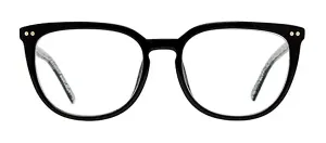 Kate Spade KS Albi 807 Square Plastic Black Readers with Clear Blue Block Lens